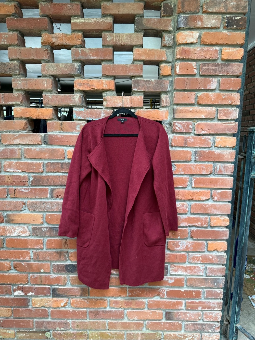J. Crew Open-Front Cardigan in Burgundy